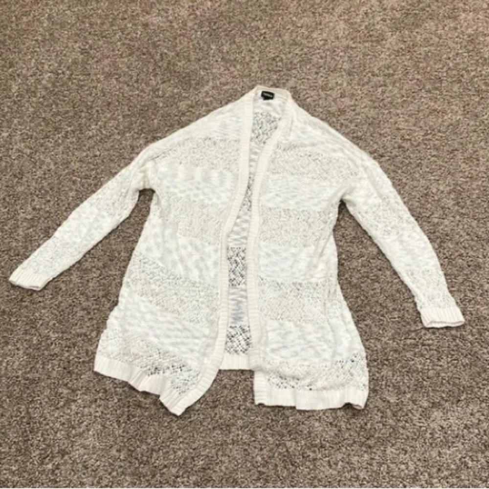 Elegant White Open-Front Sweater